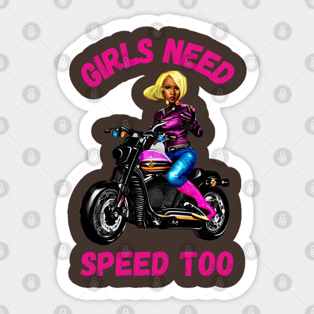 Girls Need Speed Too Design Sticker by masksutopia